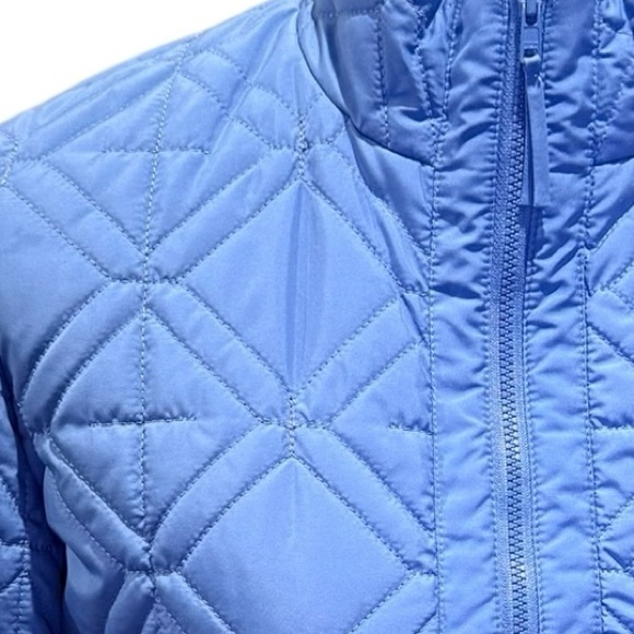Talbots Blue and Gray Quilted Puffer Jacket Women's Petite Small Coat - Picture 6 of 6